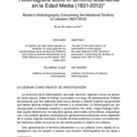 Historiografía sobre el territorio lebaniense en la Edad Media (1831-2012) 